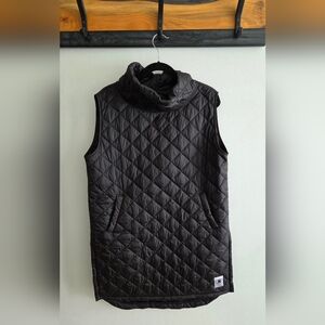 Buttcoat Quilted Sleeveless Black Vest